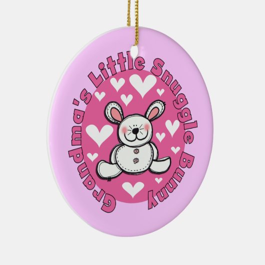 Weinig van de oma nestelt zich Konijntje Keramisch Ornament (Rechts)