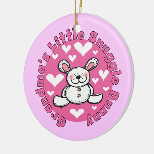 Weinig van de oma nestelt zich Konijntje Keramisch Ornament (Links)