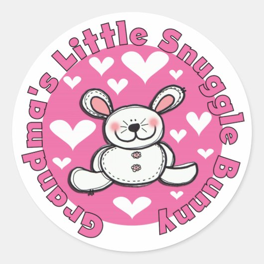 Weinig van de oma nestelt zich Konijntje Ronde Sticker (Voorkant)