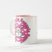 Weinig van de oma nestelt zich Konijntje Tweekleurige Koffiemok (Voorkant links)