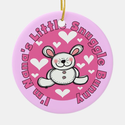 Weinig van Nana nestelt zich Konijntje Keramisch Ornament (Voorkant)