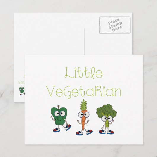 Weinig Vegetariër Briefkaart (Voorkant / Achterkant)