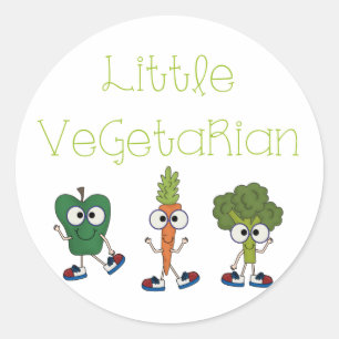 Weinig Vegetariër Ronde Sticker