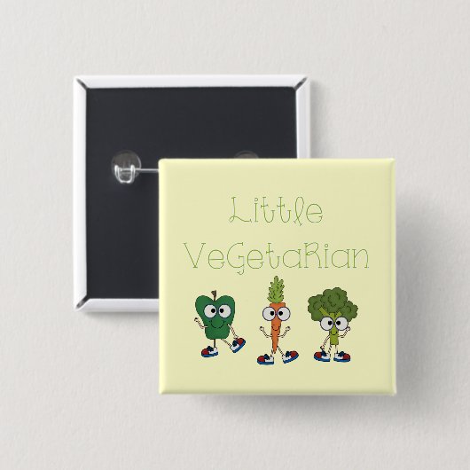 Weinig Vegetariër Vierkante Button 5,1 Cm (Voorkant /achterkant)
