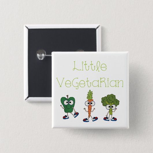 Weinig Vegetariër Vierkante Button 5,1 Cm (Voorkant /achterkant)