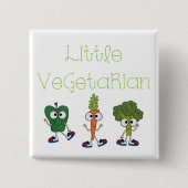 Weinig Vegetariër Vierkante Button 5,1 Cm (Voorkant)