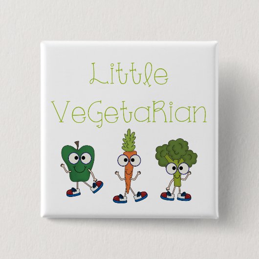 Weinig Vegetariër Vierkante Button 5,1 Cm (Voorkant)