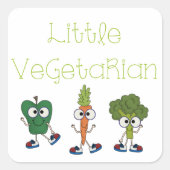 Weinig Vegetariër Vierkante Sticker (Voorkant)