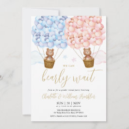 Weinig wachten op Teddy Bear Gender Reveal Party Kaart