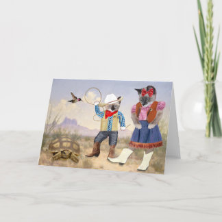Weinig Wenskaart van de Cowboy van het Katje Kaart