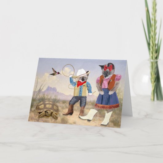 Weinig Wenskaart van de Cowboy van het Katje Kaart (Voorkant)