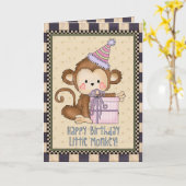 Weinig wenskaart van de Verjaardag van de Aap Kaart (Gele Bloem)