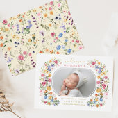 Weinig Wildflower Baby Girl Aankondiging geboorte