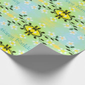 Weinig wit bloemig papier cadeauverpakking (Hoek)