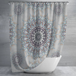 Weinig witte bloemen gevallen naar het platteland douchegordijn