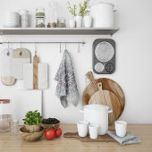 Weinig witte bloemen gevallen naar het platteland theedoek