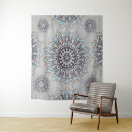 Weinig witte bloemen gevallen naar het platteland wandkleed