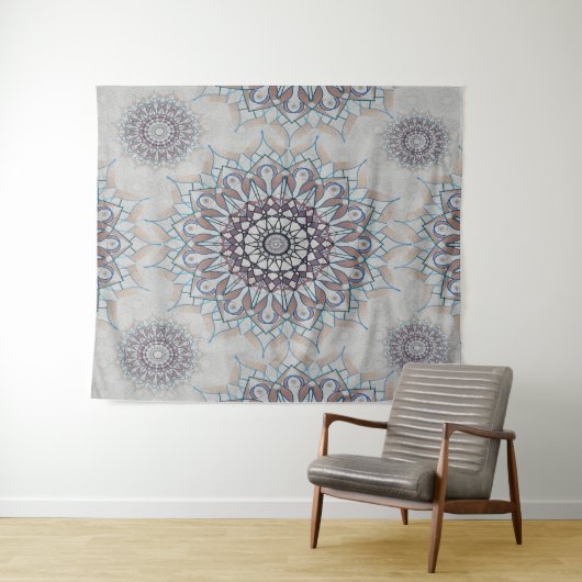 Weinig witte bloemen gevallen naar het platteland wandkleed (In Situ (horizontaal))