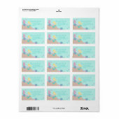 Weinig zeemeermin adreslabel blond etiket (Full Sheet)
