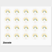 Weinig zonneschijn op de weg baby shower ronde sticker (Vel)