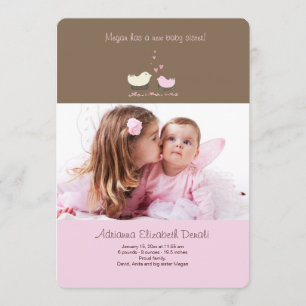 Weinig zuster Foto geboorteaankondiging Aankondiging