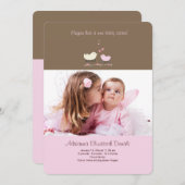 Weinig zuster Foto geboorteaankondiging Aankondiging (Voorkant / Achterkant)