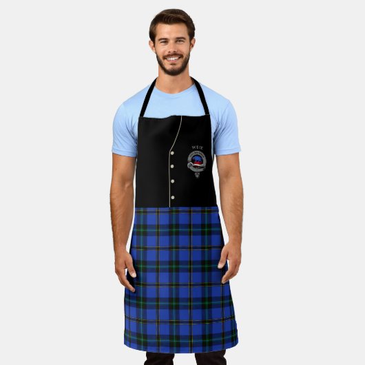 Weir Clan Badge & Tartan Kilt Schort (Gedragen)