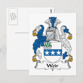 Weir Family Crest Briefkaart (Voorkant / Achterkant)
