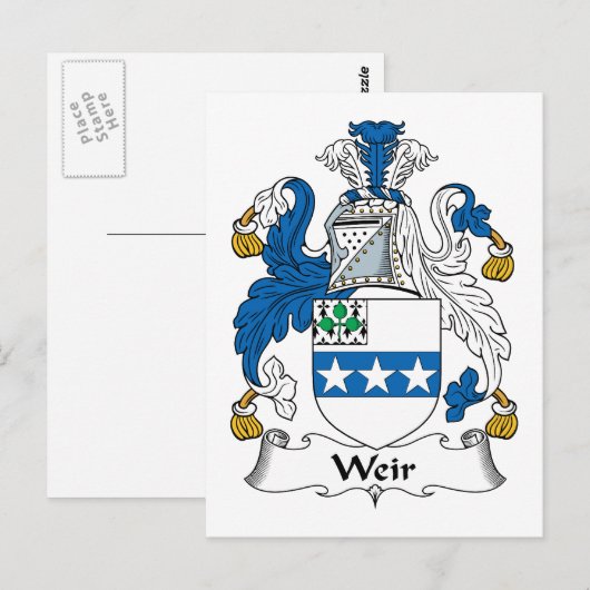 Weir Family Crest Briefkaart (Voorkant / Achterkant)