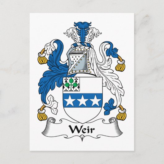 Weir Family Crest Briefkaart (Voorkant)