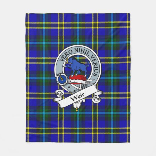 Weir Modern Clan Badge Tartan Pset Fleece Deken (Voorkant)
