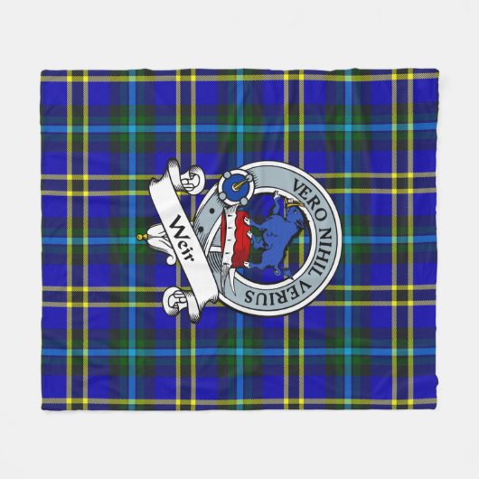 Weir Modern Clan Badge Tartan Pset Fleece Deken (Voorkant (Horizontaal))