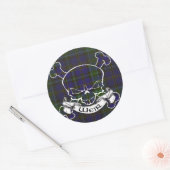 Weir Tartan Skull Ronde Sticker (Envelop)