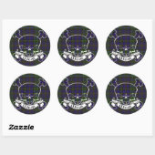 Weir Tartan Skull Ronde Sticker (Vel)