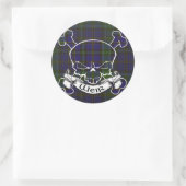 Weir Tartan Skull Ronde Sticker (Tas)