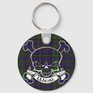 Weir Tartan Skull Sleutelhanger