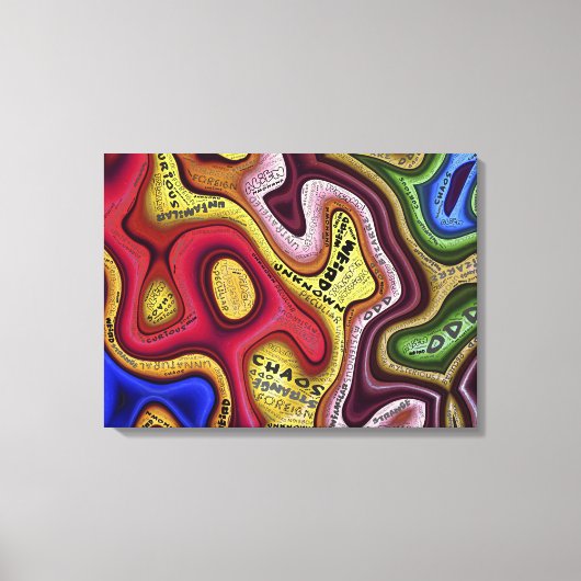 Weird Abstract Typografie Canvas Afdruk (Voorkant)