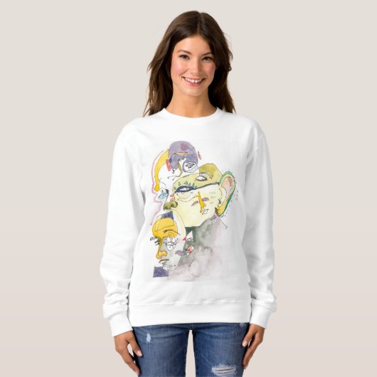 Weird AF gezichten Trui (Voorkant volledig)