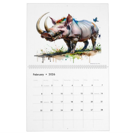 Weird Animals Art Calendar Kalender (Feb 2026)