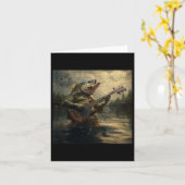 Weird B Fish Playing B Guitar Funny Cursed Meme Kaart (Gele Bloem)