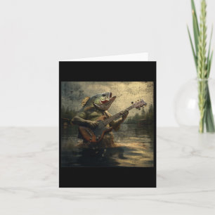 Weird B Fish Playing B Guitar Funny Cursed Meme Kaart