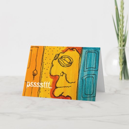 Weird Cartoon Guy Feliz Cumpleanos Birthday Card Kaart (Voorkant)