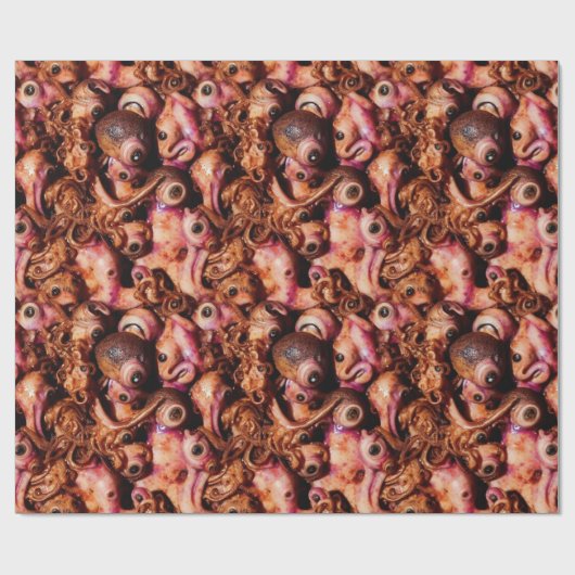 Weird Creepy Abstract Alien Meat and Eyeball Cadeaupapier (Vlak)