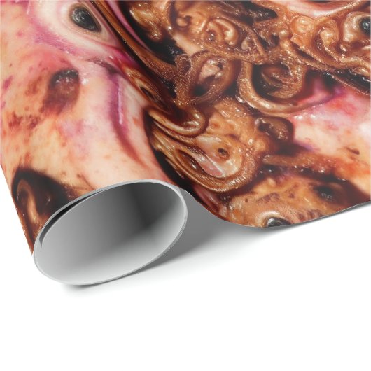 Weird Creepy Abstract Alien Meat and Eyeball Cadeaupapier (Rol Hoek)