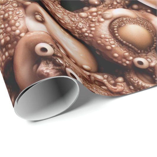 Weird Creepy Alien Slimy Octopus Tentacle Cadeaupapier (Rol Hoek)