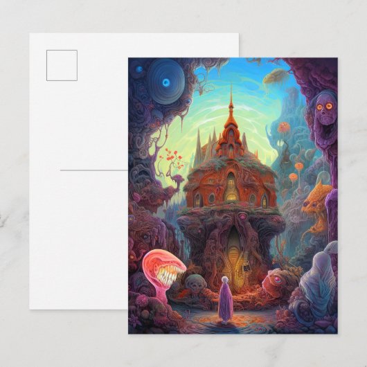 Weird Creepy House Surreal Art Briefkaart (Voorkant / Achterkant)