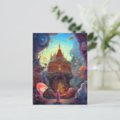 Weird Creepy House Surreal Art Briefkaart (Staand voorkant)