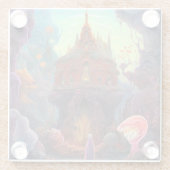 Weird Creepy House Surreal Art Glazen Onderzetter (Achterkant)