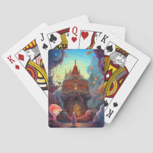 Weird Creepy House Surreal Art Pokerkaarten