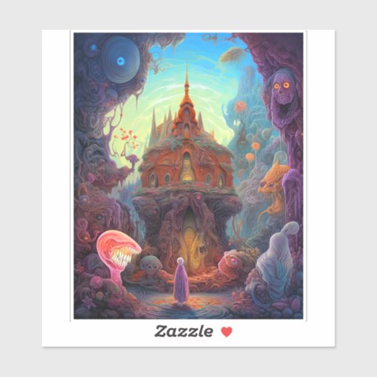 Weird Creepy House Surreal Art Sticker (Vel)